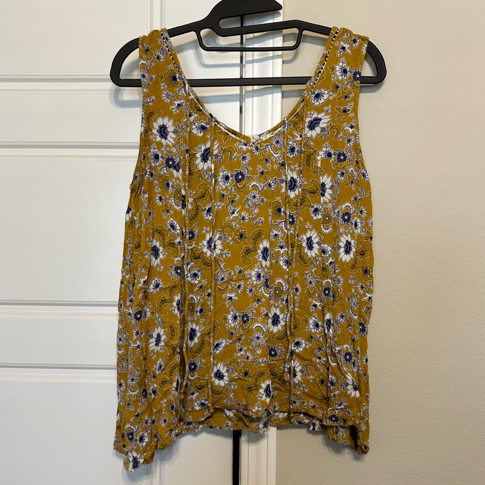 Floral Mustard Tank Top